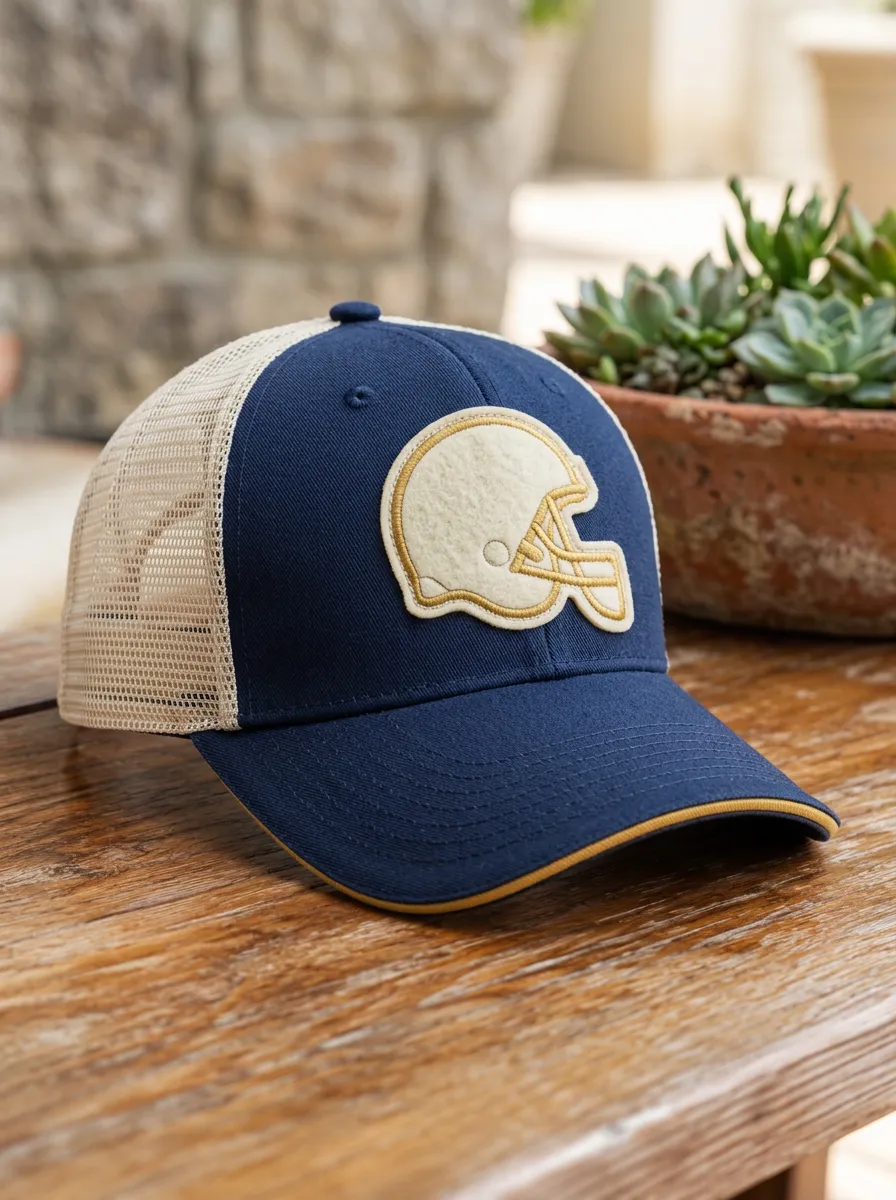 Unisex Football Fan American Helmet Patch Mesh Trucker Hat