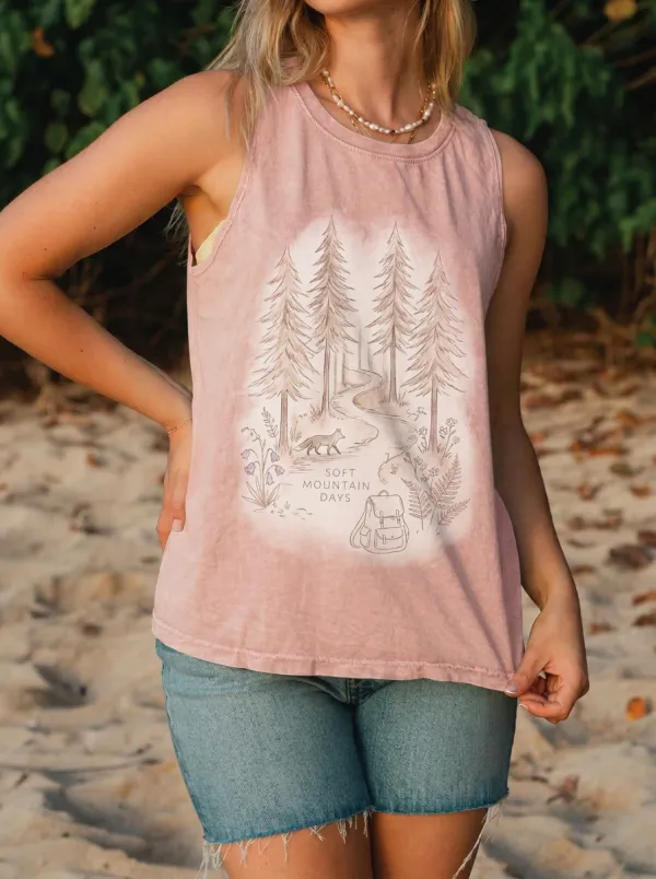 Women's Nature Lover Forest Fox Hiking Printed Tank Top