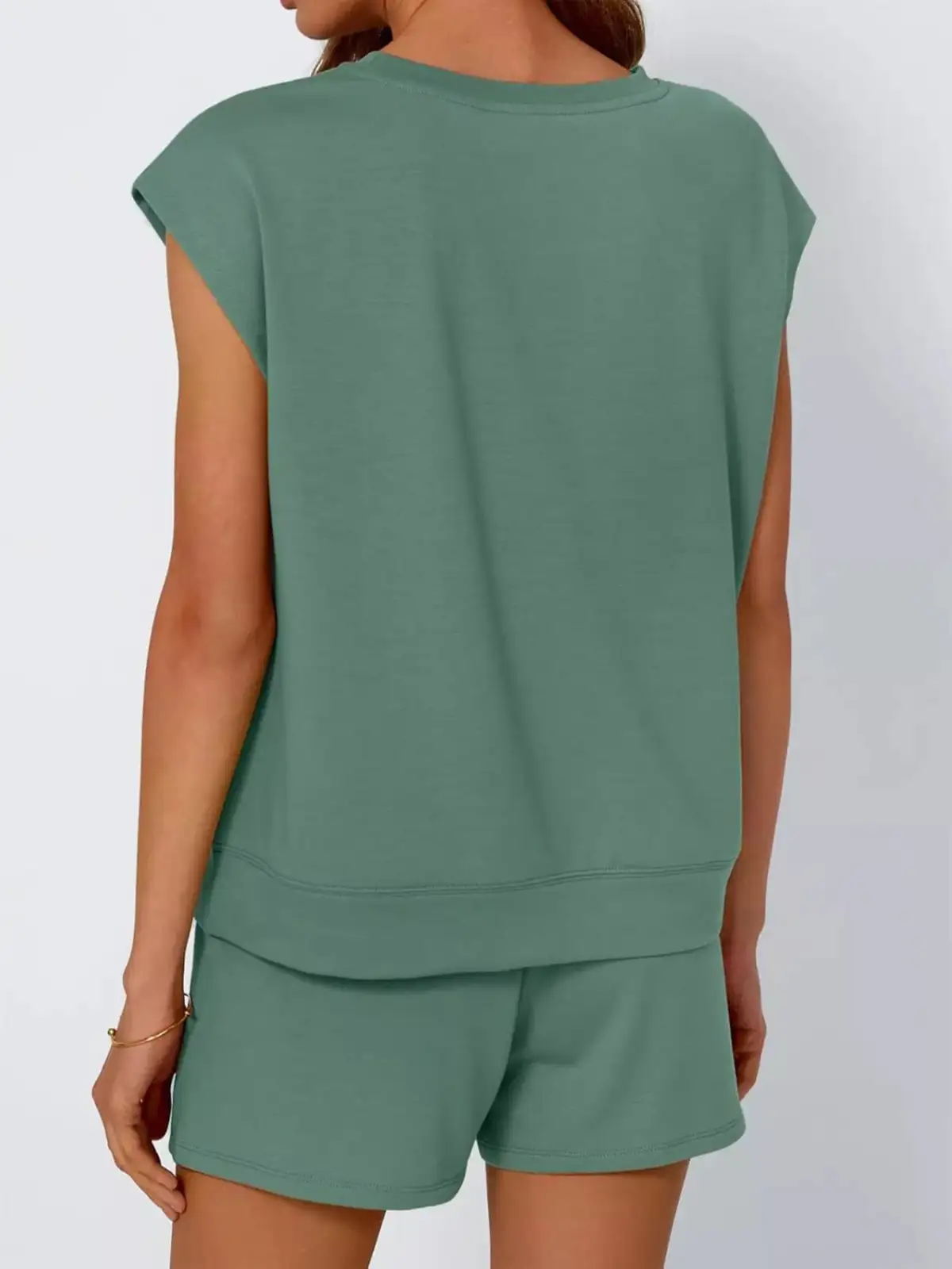 Refined Drawstring Pocketed Shirt and Shorts Matching Set