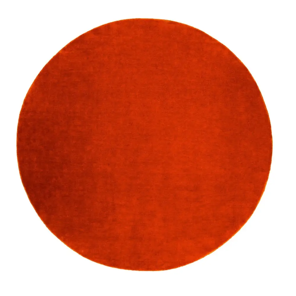 Hand-Loomed Wool Fringe Round Carpet