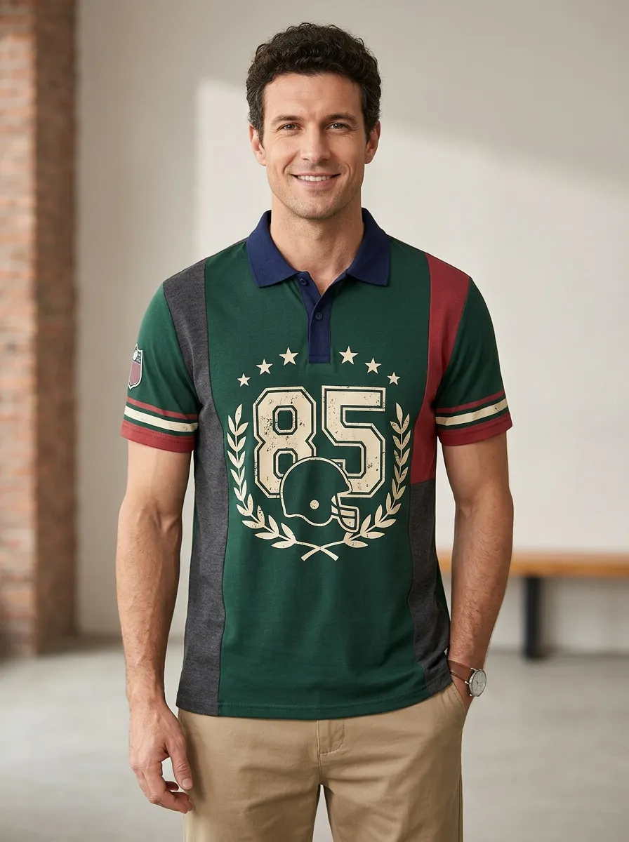 Men's Football Helmet Laurel Polo Shirt