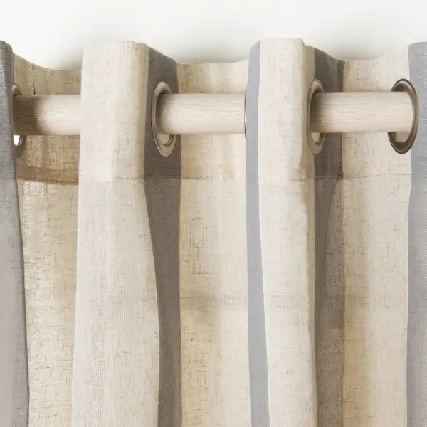 Refined Semi-Sheer Striped Eyelet Contemporary Curtain Panel