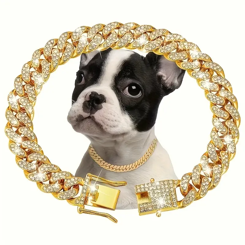 1pc Adjustable Cuban Link Dog Chain Collar