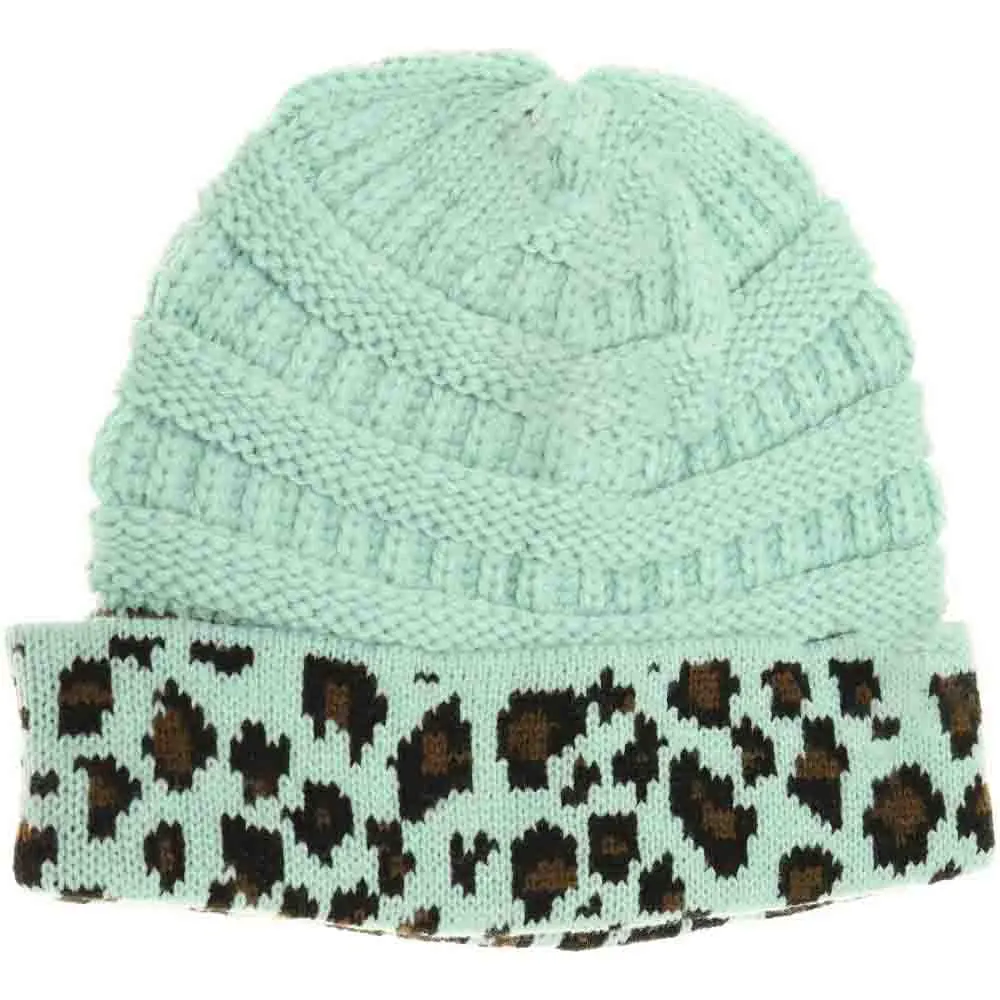 Cuff Leopard Print Beanie
