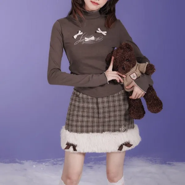 Smooth Simple Everyday Casual Plaid Skirt