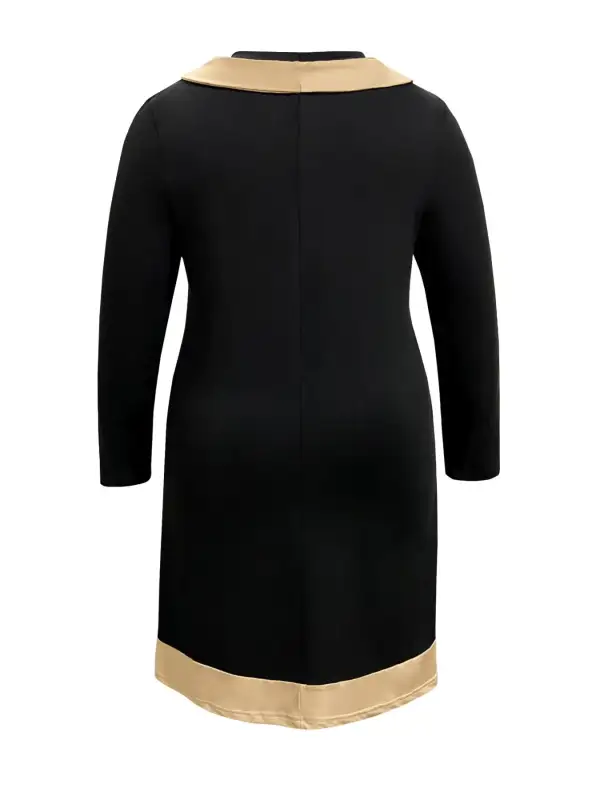Balanced Detail Drawstring Long Sleeve Mini Dress