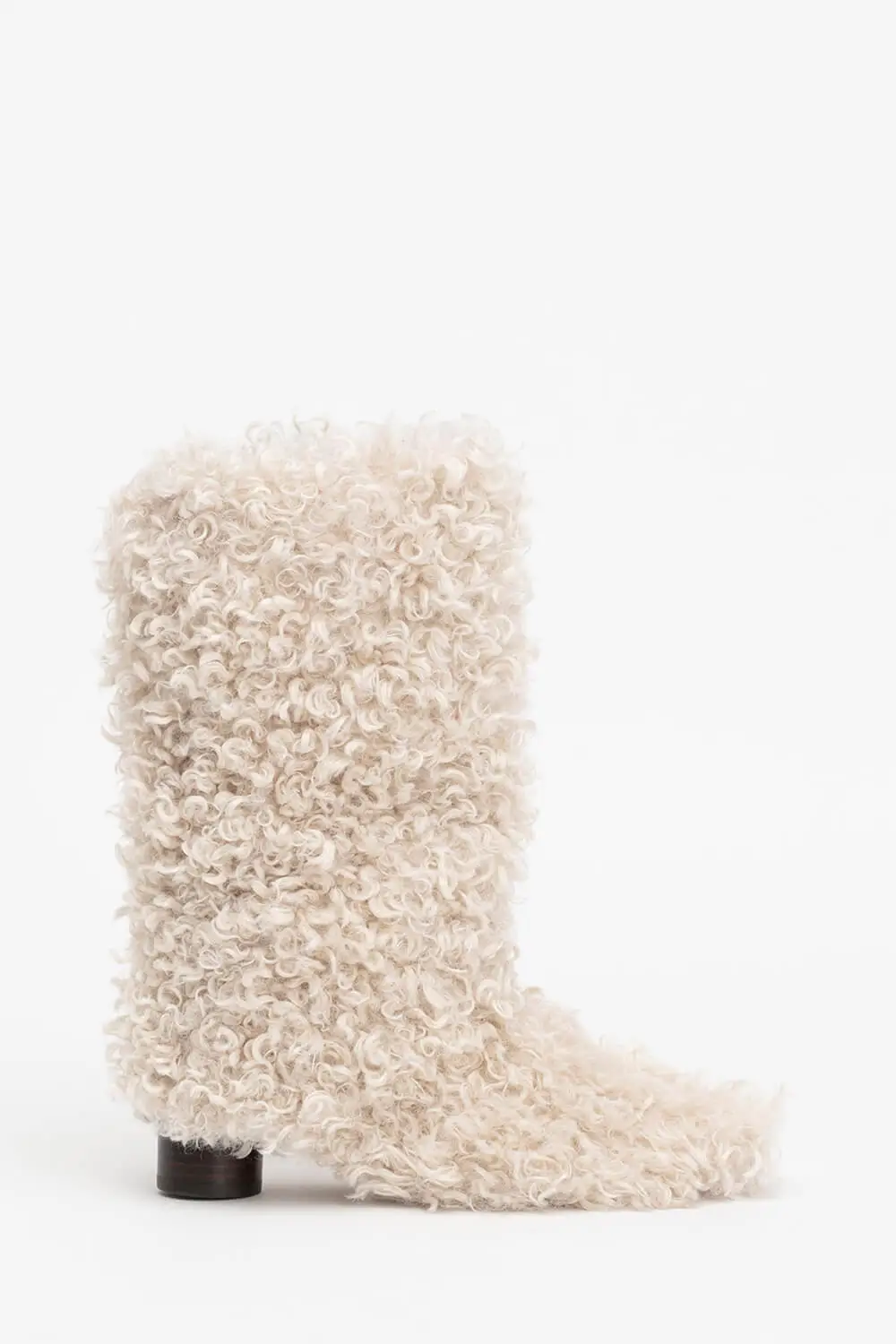 Faux Fur Mid Calf Block Boots