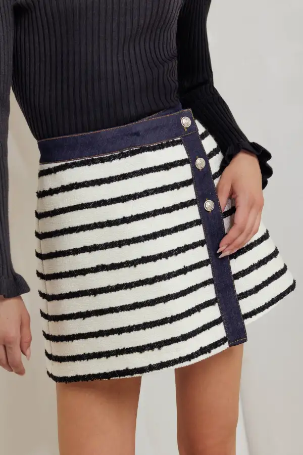 Denim Striped Skirt