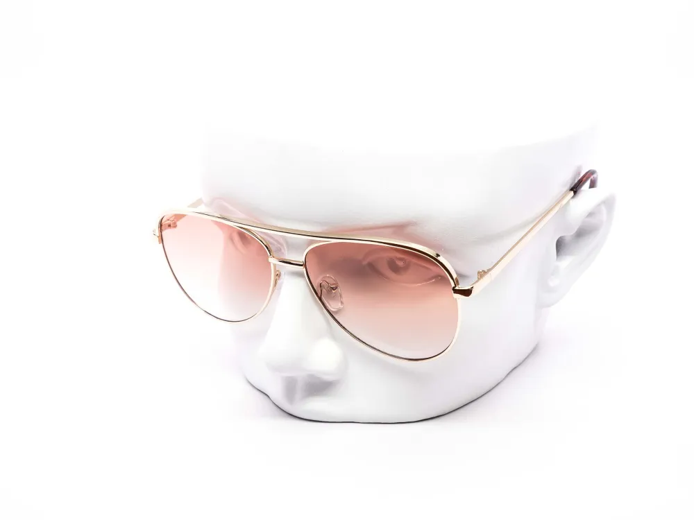 Twelve-Piece Metal Aviator Gradient Sunglasses
