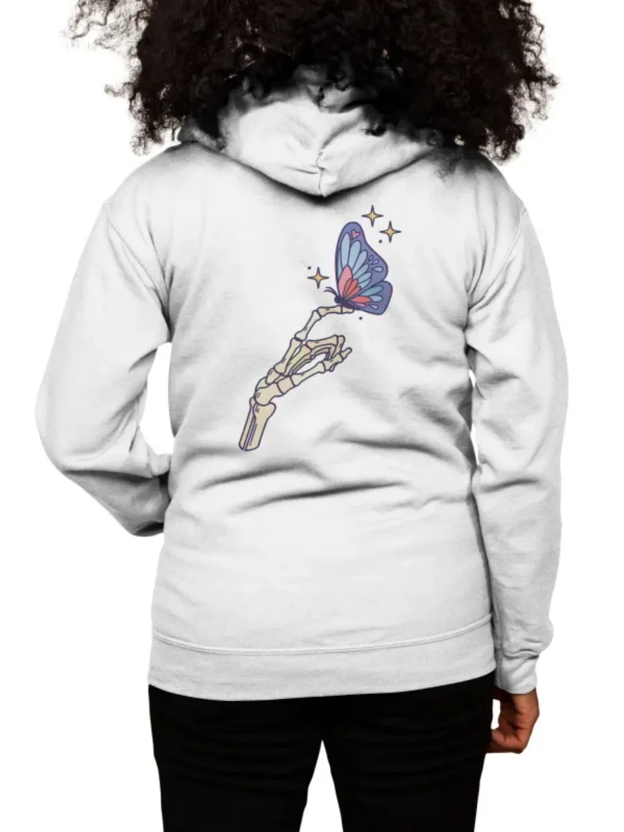 Skeleton Butterfly Print Hoodie
