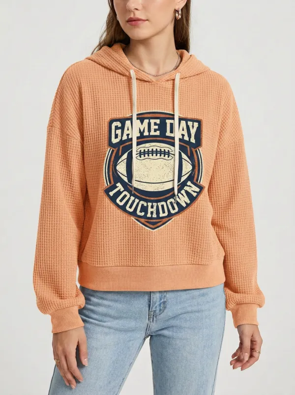 Football Graphic Casual Hoodie