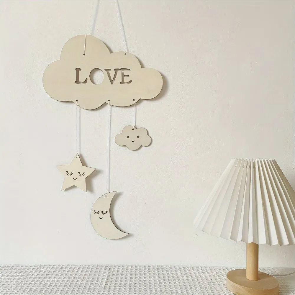 Wooden Love Cloud Wall Hanging