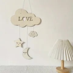 Wooden Love Cloud Wall Hanging