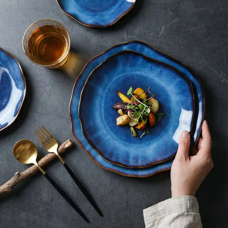 Wave Edge Ceramic Dinner Plates