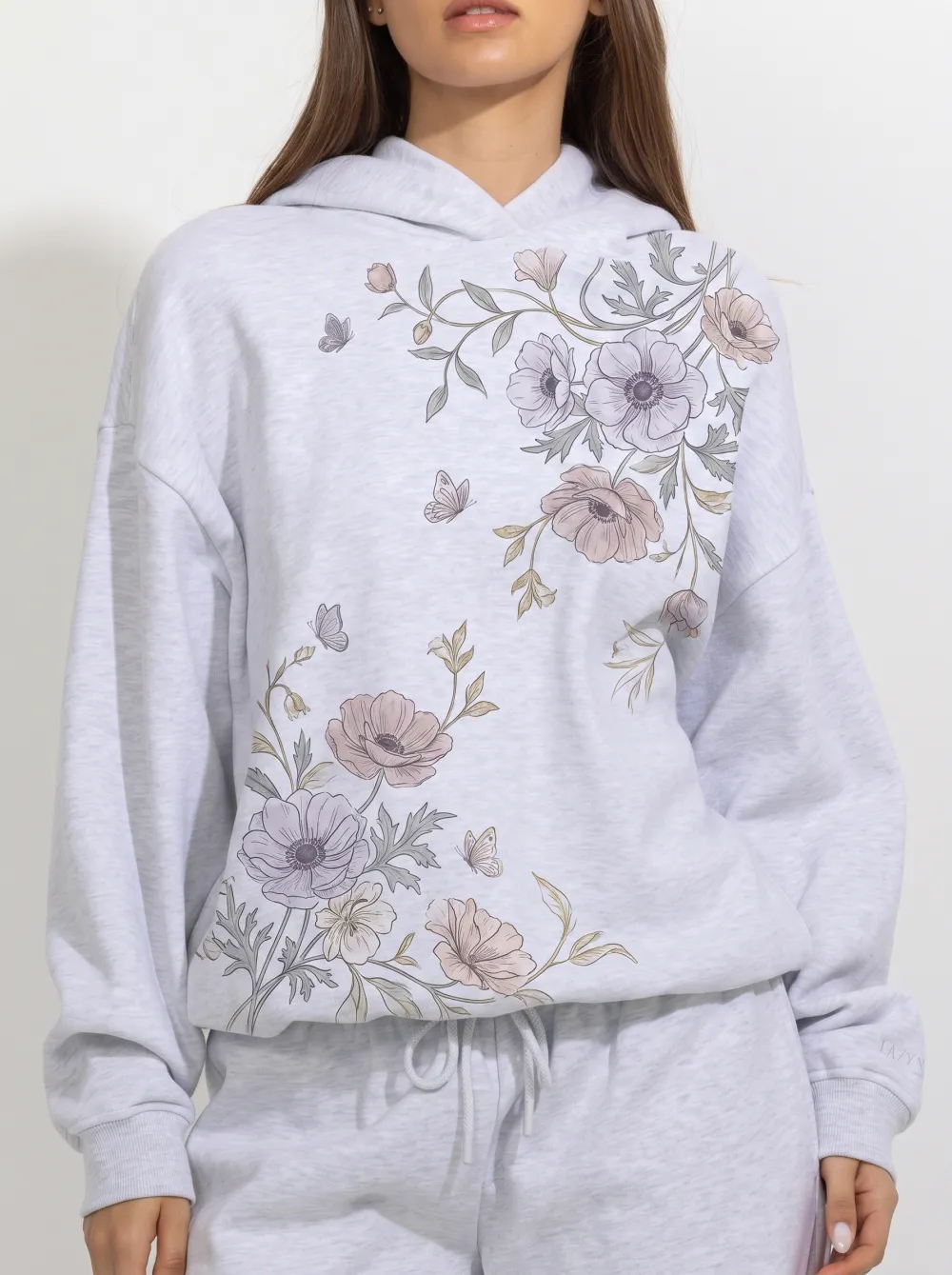 Women's Floral Butterfly Botanical Printed Hoodie
