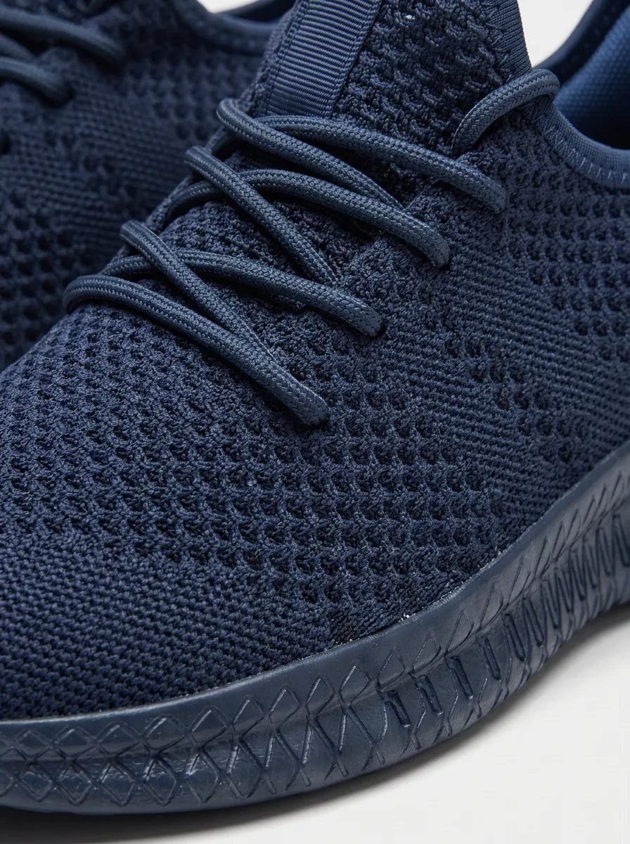 Unisex Navy Blue Mesh Sneaker 