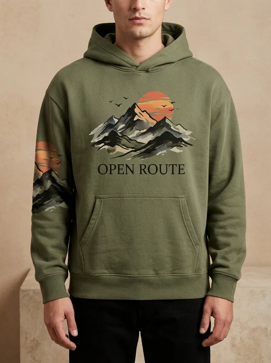 Mountain Sunset Open Route Hoodie