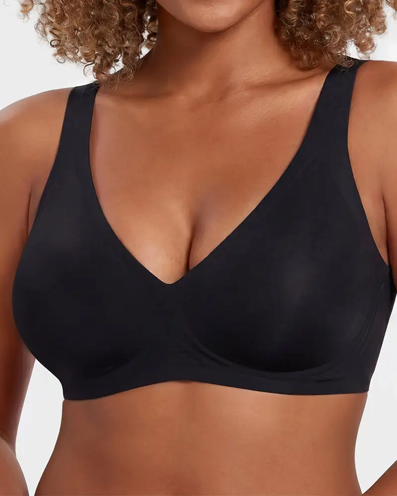 Seamless Deep V Push-Up Wireless Bra
