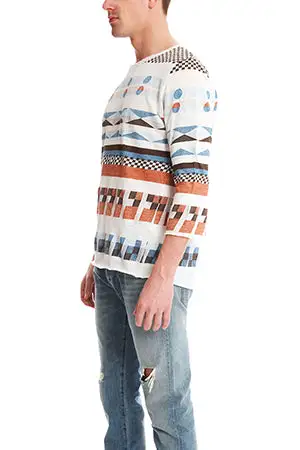 Crewneck Striped Linen Sweater