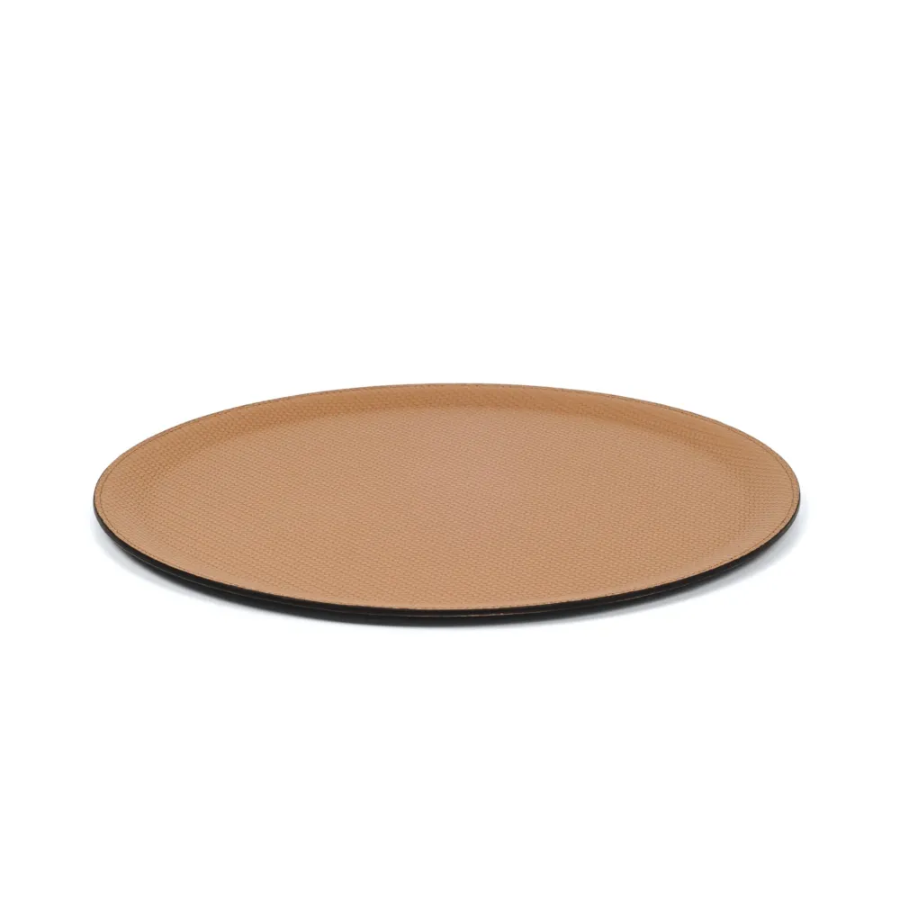 Round Calf Leather Tray