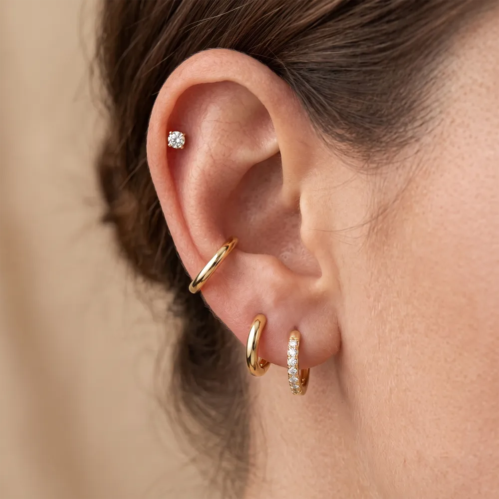 Titanium Moissanite Hoop Earrings