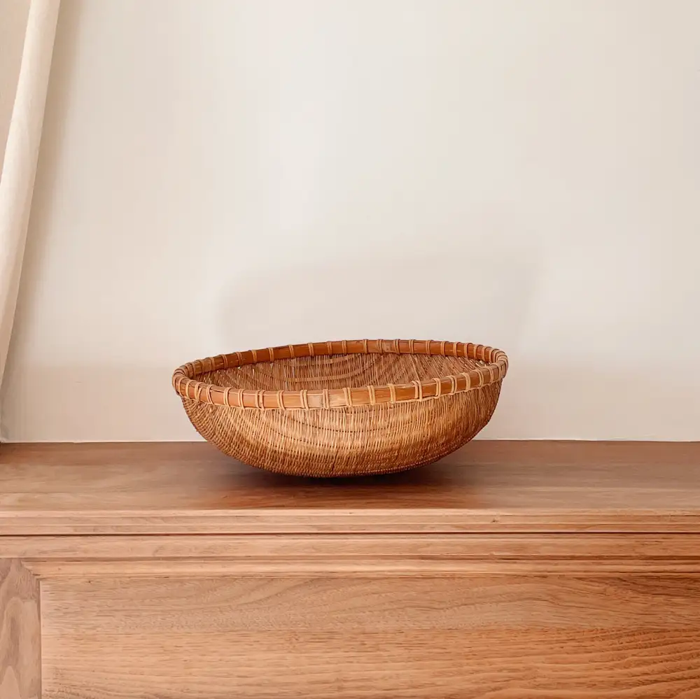 Woven Bamboo Basket Bowl