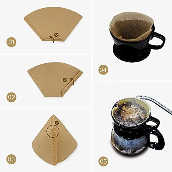 40 Pcs Natural Coffee Filter Papers