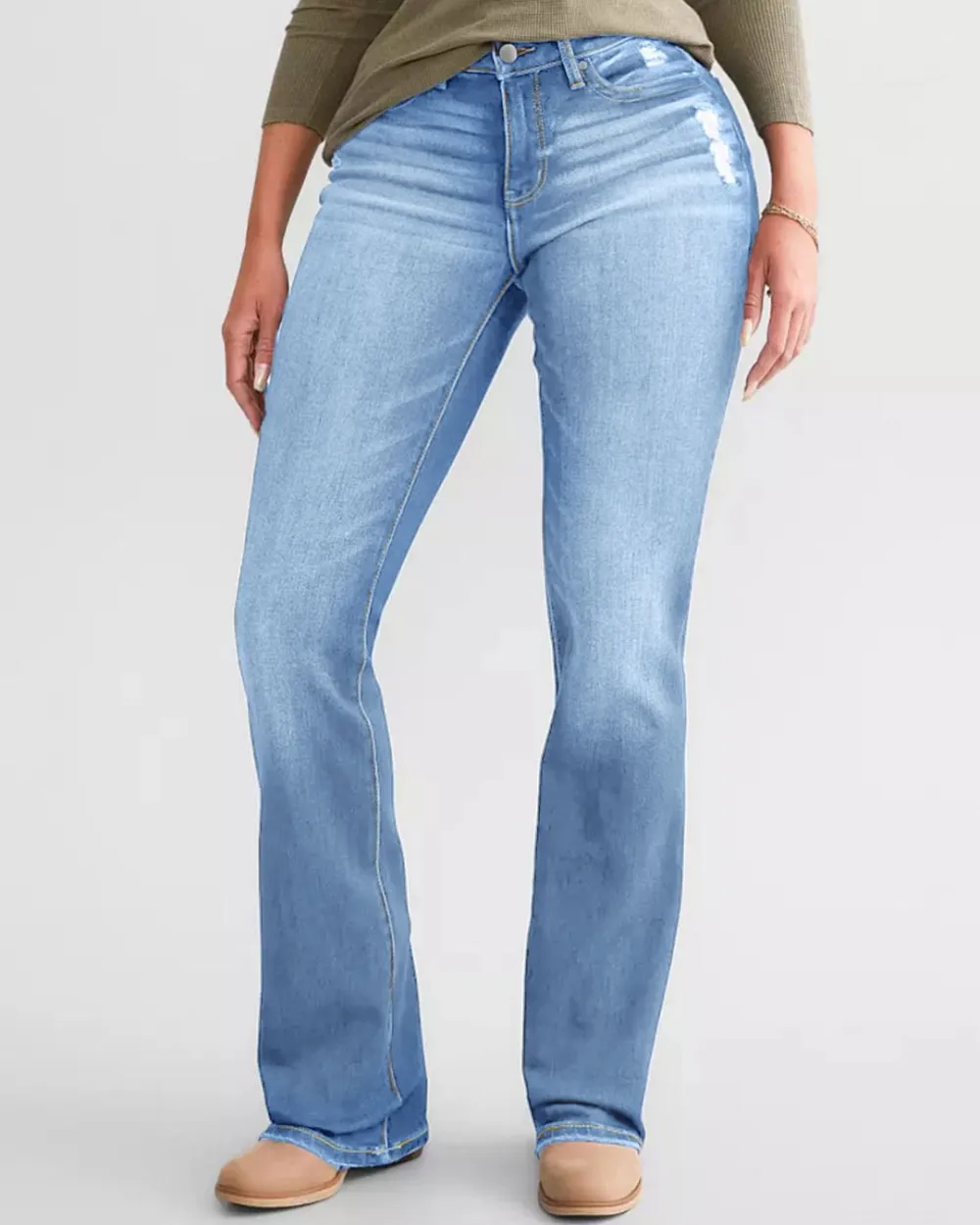 Stretch Slim-Fit Kick-Flare Jeans