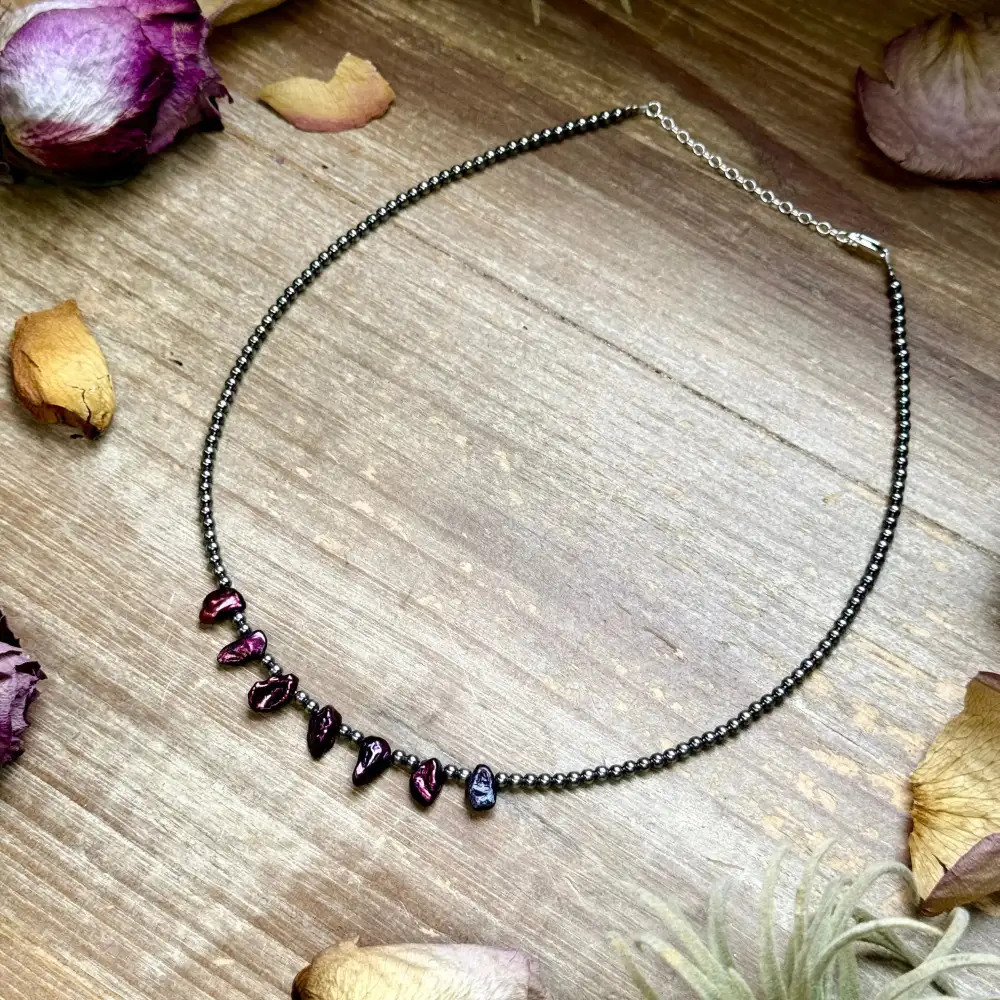 Turquoise Pearl Sterling Silver Choker Necklace