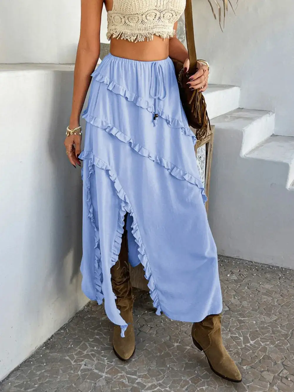 Sequin Drawstring Skirt