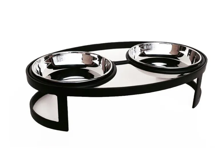 Oval Double Pet Bowl Feeder