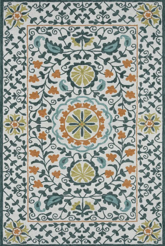 Artisan Hand Tufted Floral Botanical Wool Area Rug