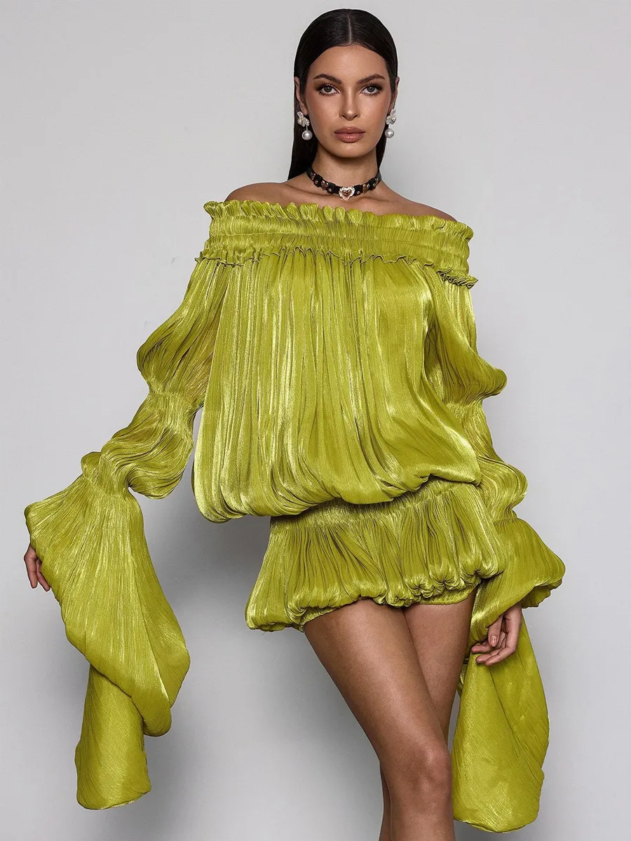 Karina Off Shoulder Ruched Dress Set