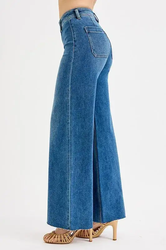 Washed Denim Ribbed Jeans