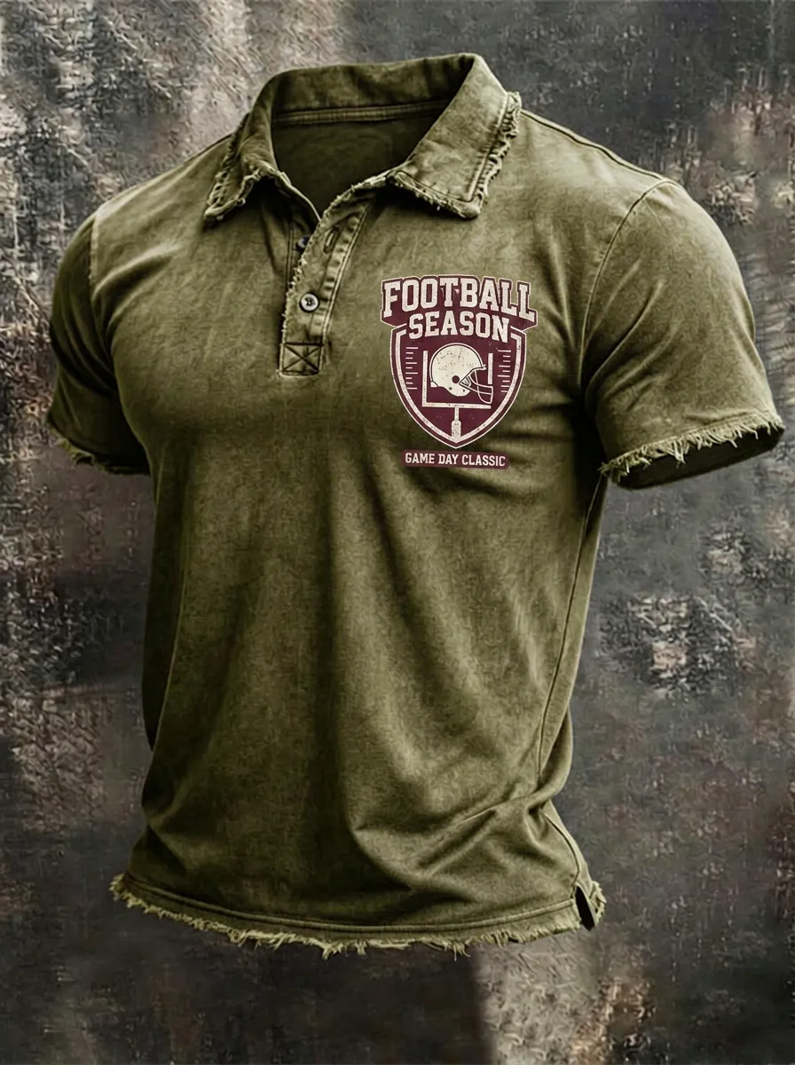 Heritage Football Season Helmet Shield Graphic Polo Shirt