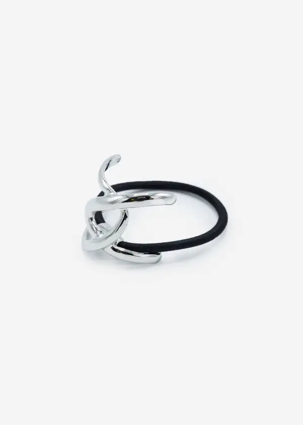 Silver Twist Design Hair Tie