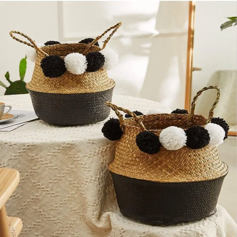 Structured Woven Seagrass Laundry Basket