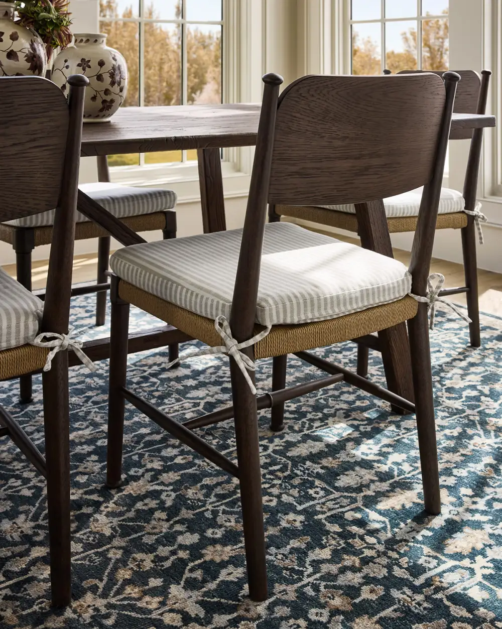 Woven Walnut Wood Dining Chair