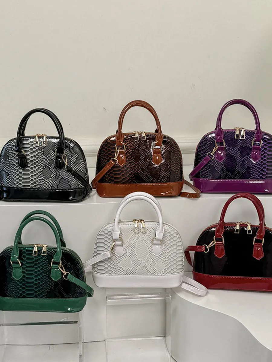 Victoria Snakeskin-patterned Leather Bag
