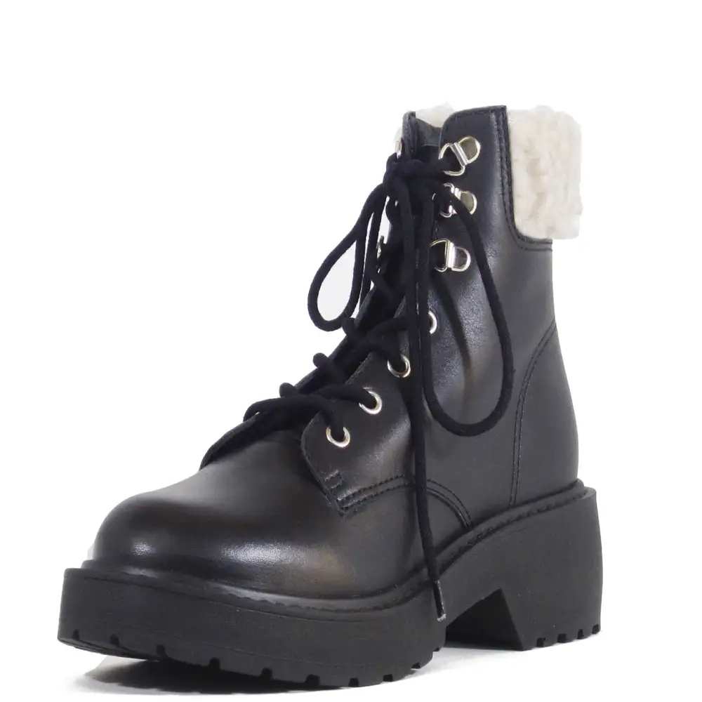 Combat with Shearling Ankle Boots