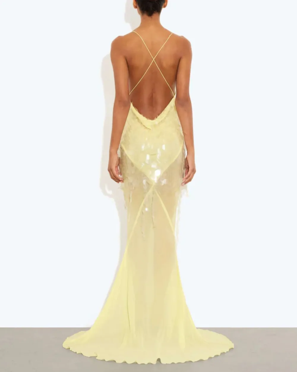 Sequin Sheer Mermaid Evening Gown