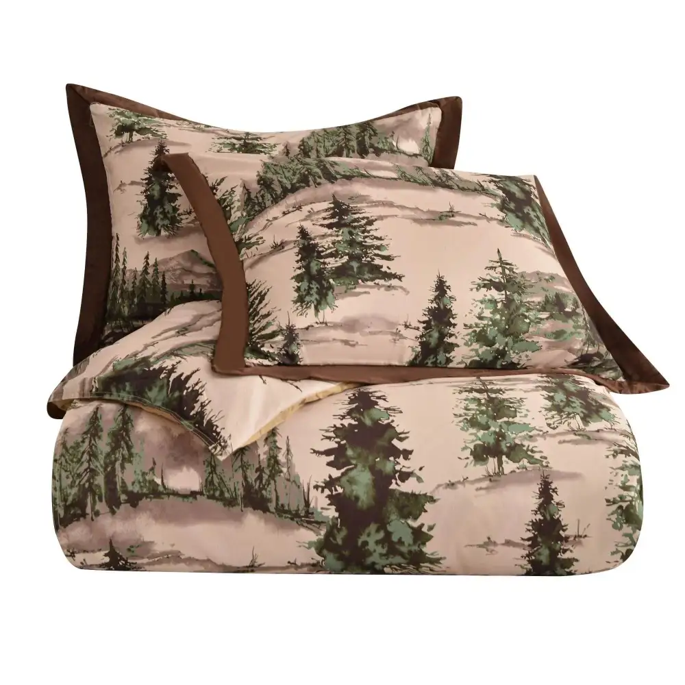 Pine Motif Cotton Comforter Set