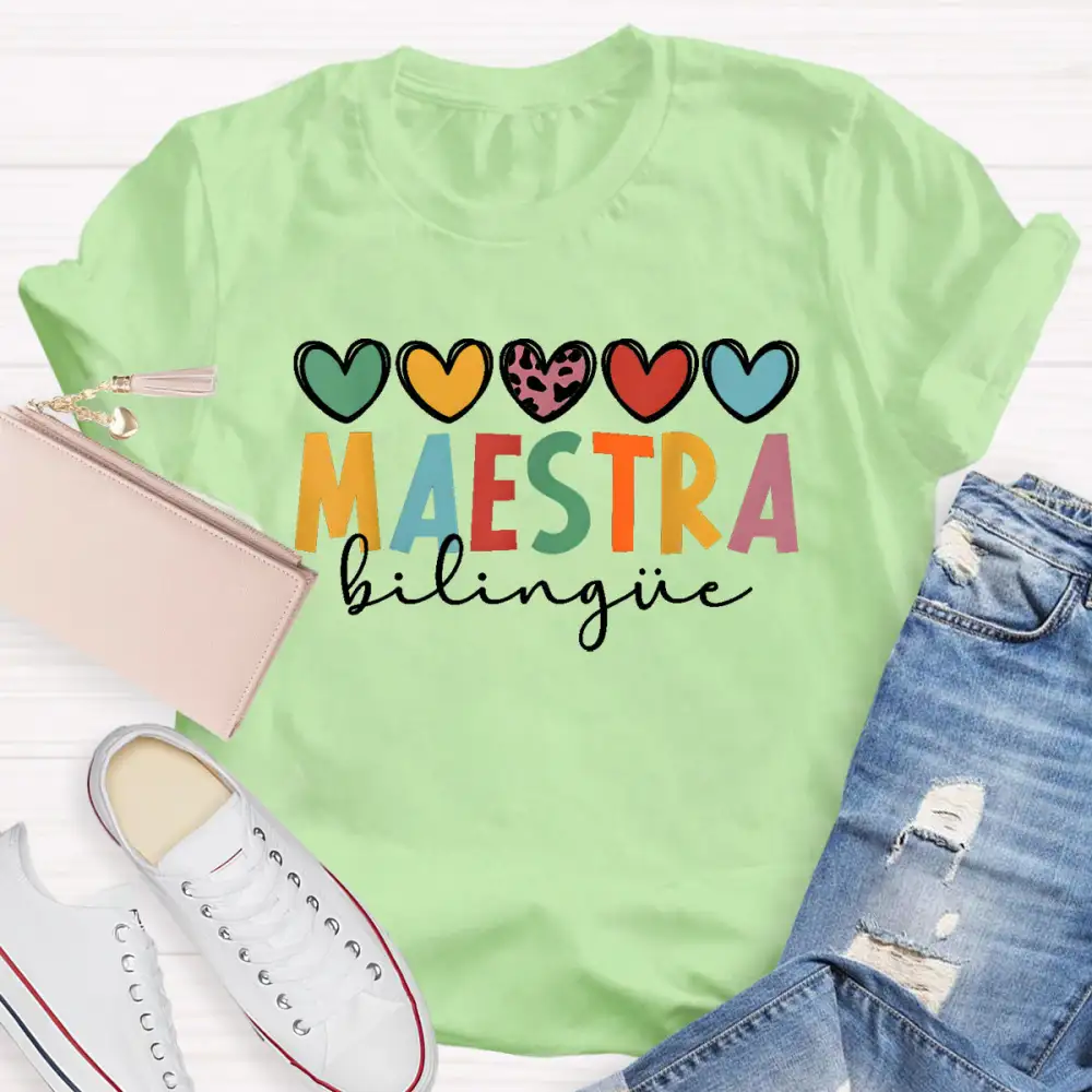 Colorful Letters Teacher T-Shirt