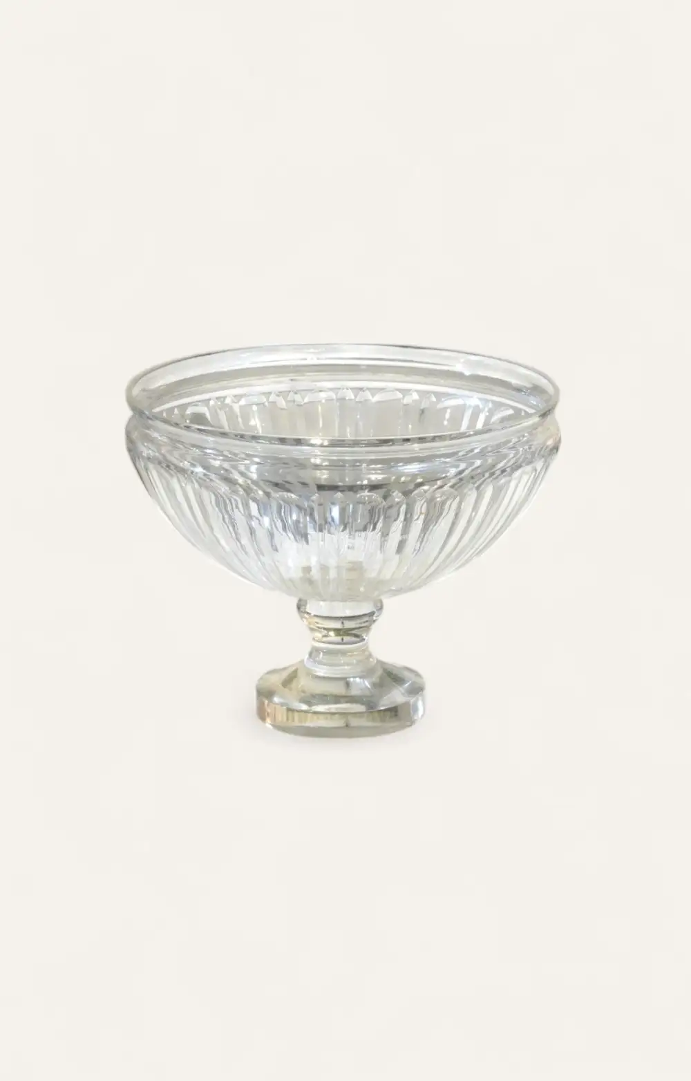 Fluted Pedestal Glass Fruit Bowl