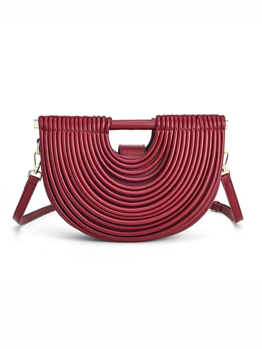 Raquel Semicircular Woven Bamboo Bag
