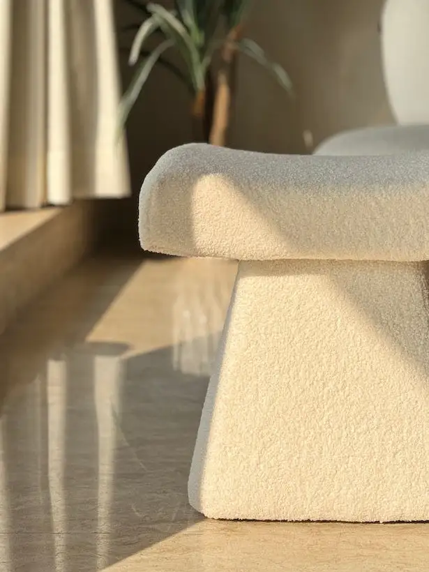 Bouclé Arch Pouffe