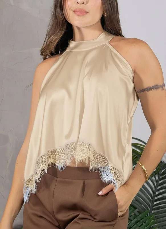 Smooth Halter Neck Blouse
