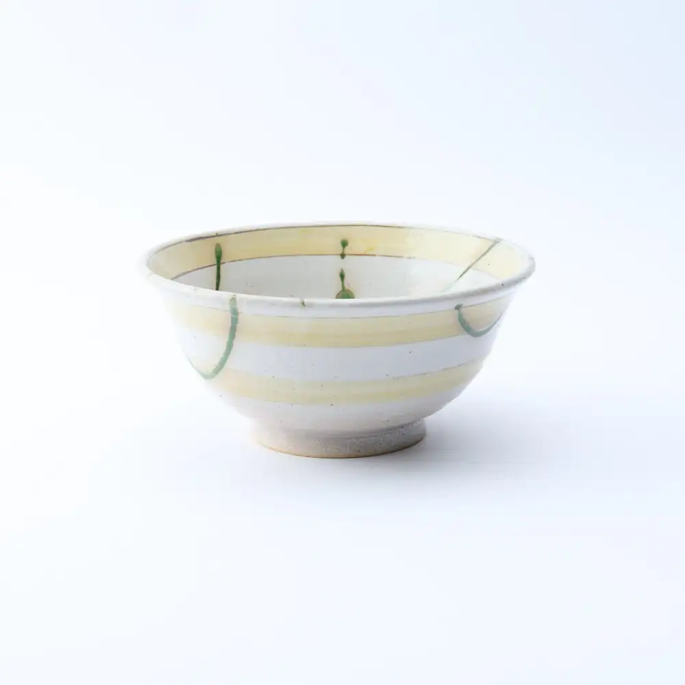 Striped Hand-Painted Serving Bowl