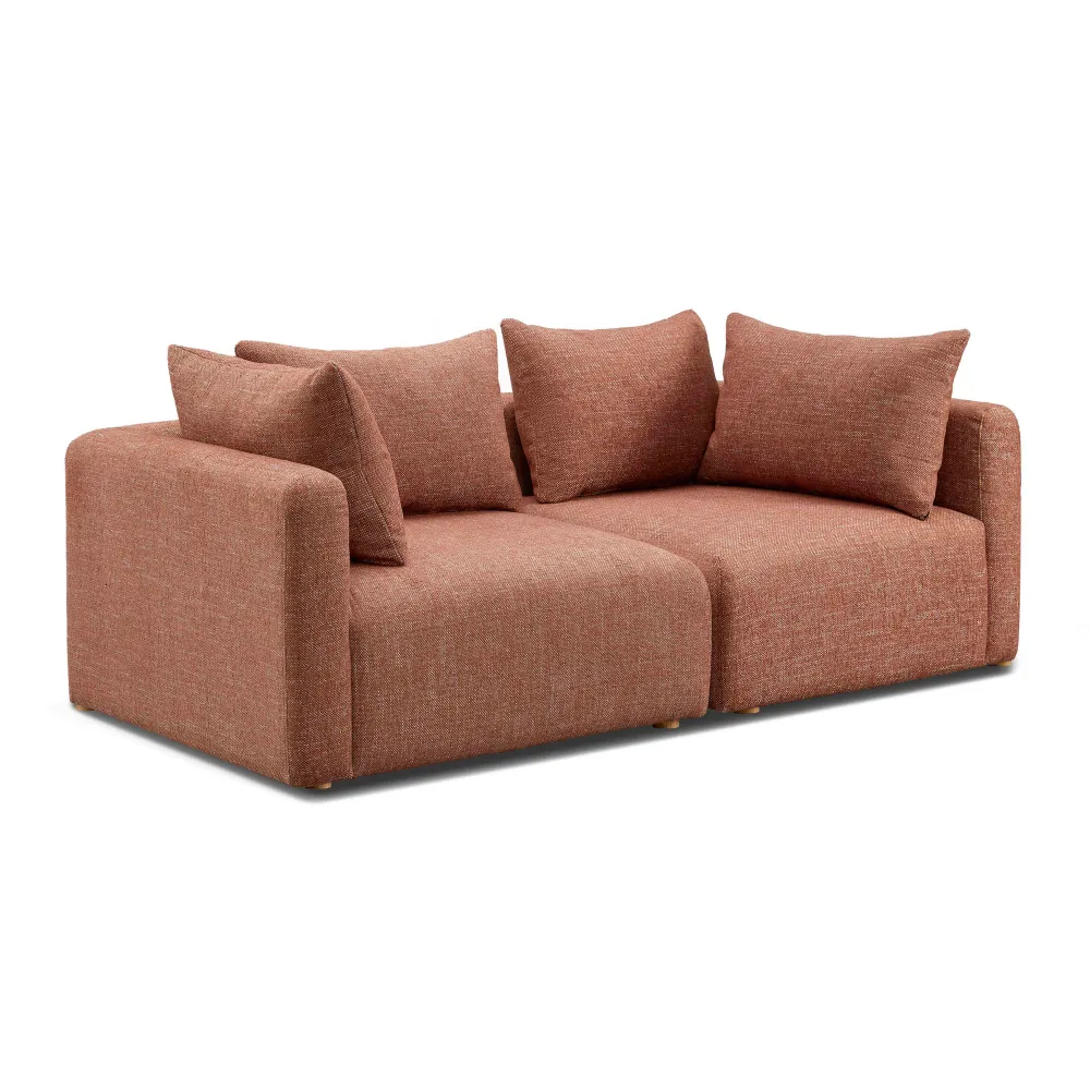 Modular Minimal Upholstered Wood Sofa