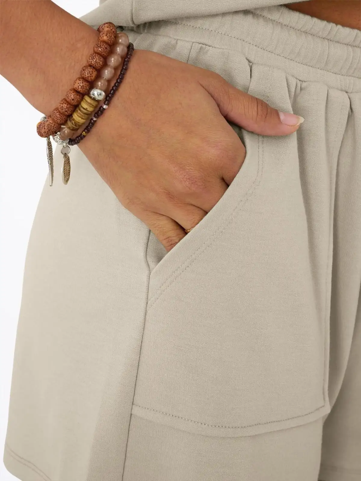 Relaxed Drawstring Pocketed Shirt and Shorts Matching Set